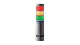 LA6-3DTNUB-RYG, Stacking Beacon, Floor Mount/Wall Mount, LA6, Red/Orange/Green, Multi Tone, 24VDC, Silver, PATLITE