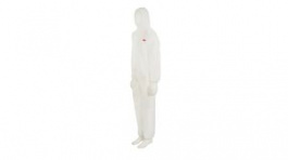 4515WL, Protective Coverall, L, Cotton/Polyester/Polypropylene, White, 3M