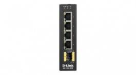 DIS-100G-5SW, DIN Rail Industrial Ethernet Unmanaged Switch 5 Ports (4x RJ45, 1x SFP) IP30, D-Link