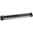 330.105 Outlet Strip with Overvoltage Protection CONNECTUS 6x DE Type F (CEE 7/3) Socket - DE Type F (CEE 7/7) Plug Black / Silver 2m