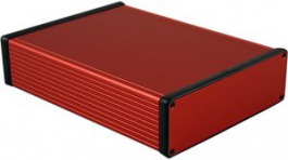 1455T2201RD, Extruded Enclosure, Red, 165 x 220 x 52 mm, Aluminium, 1455, Hammond