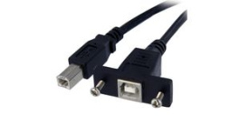 USBPNLBFBM1, Panel Mount USB Cable USB-B Plug - USB-B Socket 305mm USB 2.0 Black, StarTech.com