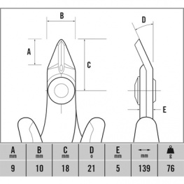 T3885, Precision Side Cutter;139 mm 21°, ESD, C.K Tools (Carl Kammerling brand)