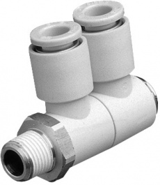 KQ2VD06-02S, Twin threaded elbow, SMC PNEUMATICS