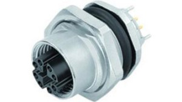 09 3782 91 08, M12 Panel Mount Socket, X-Coded, 8P, M16, Rear, Solder, Binder