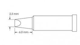 GT4-CH0025P, Soldering Tip, GT4, Chisel, 2.5 x 6mm, Metcal
