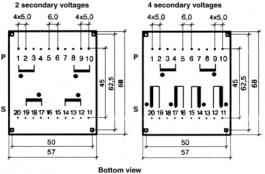 UI396 0101, PCB transformer 30 VA 6 VAC (2x), Hahn