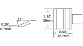 PTC-7BL1328R, Soldering cartridge Blade 28mm, Metcal