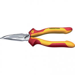 Z05120006, Flat-nose pliers with angled jaws 200 mm, Wiha