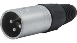 RND 205-00883, XLR Connector Silver Plug 3 Poles, RND Connect