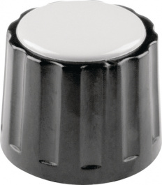 332.4, Plastic rotary knob without line black 20 mm, Mentor