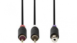 CABP24020AT02, Subwoofer Cable 2x RCA Plug - RCA Socket 200mm, Nedis (HQ)