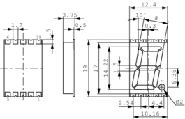 KCSA56-102, 7-segment LED-display green 14 mm SMD, Kingbright