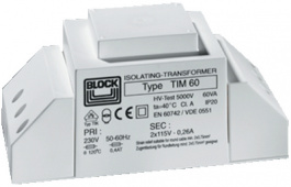 TIM 300, Разделительный трансформатор 300 VA 230 VAC 115(2x) VAC, BLOCK