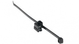 156-00698, Cable Tie with Edge Clip, UV Reistant 200 x 4.6mm, Polyamide 6.6 W, 225N, Black, HellermannTyton