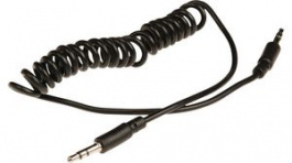 CAGP22010BK20, Stereo Audio Coiled Cable 3.5 mm Jack Plug - 3.5 mm Jack Plug 2m, Nedis (HQ)
