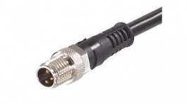 1200868632, Nano-Change (M8) Single-Ended Cordset with Knurled Hexnut 3 Poles Male (Straight) to Pigtail 24 AWG Black TPU WSOR 2m, Molex