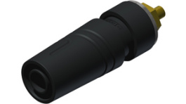 SAB 2640 LK Au black, Laboratory socket diam. 4 mm Black CAT III 40 mm, SKS Kontakttechnik