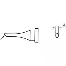 LT 4, Soldering Tip Round shape beveled 45°, narrow, 1.2 mm, Weller