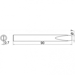 S38, Soldering tip Chisel shaped 7.0 mm, Weller