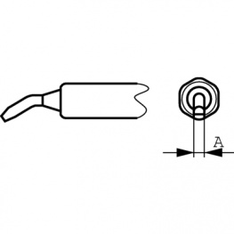 NT AX, Soldering tip Chisel-shaped, curved 0.8 mm, Weller