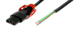 PC1529, Stripped End, H05VV-F 3 X 1.00mm2 to C13 IEC Lock+, 3m, Orange, Scolmore