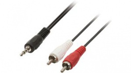 CAGP22200BK10, Stereo Audio Cable 3.5 mm Jack Plug - 2x RCA Plug 1m, Nedis (HQ)