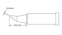 GT4-CN0004R, Soldering Tip, GT4, Bent, Conical, 0.4 x 8mm, Metcal