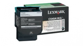 C540A1KG, Toner Cartridge, 1000 Sheets, Black, Lexmark