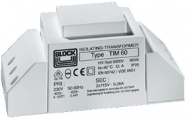 TIM 100, Isolating Transformer 230VAC, 115VAC, BLOCK