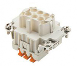 CSHF 06, CSH , 6 poles + earth, female insert, with female contacts, silver plated, ILME