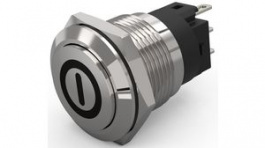 82-5161.1000.B001, Pushbutton Switch, 1CO, Momentary Function, Silver, EAO