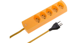 114990, Outlet strip, 5xJ (T13), yellow, Max Hauri