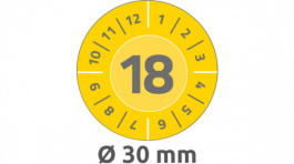 6940, Inspection Plate, 10 sheets/80 labels diam. 30 mm, Yellow, Zweckform