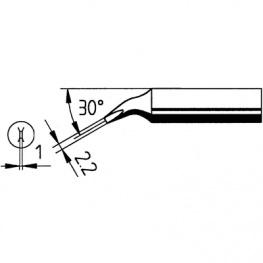842 JD/SB, Soldering Tip Chisel-shaped, bent 2.2 mm, 2.2 mm, Ersa