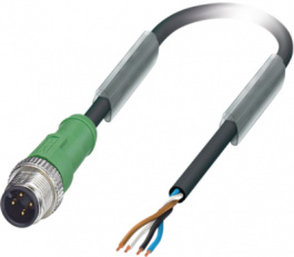 SAC-4P-M12MS/10,0-PUR, Actuator/sensor-cable M12 Plug Open 10 m, Phoenix Contact