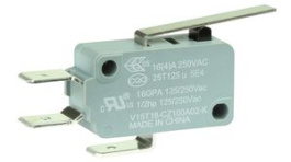 V15T16-CZ100A02-K, Микропереключатель; с рычагом; SPDT; 16A/250ВAC; ON-(ON); 1; IP40, Honeywell