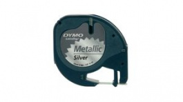 S0721730, Label Tape, Plastic, 12mm x 4mm, Grey, Dymo