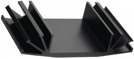 SK 07/75 SA, Heat sink 75 mm 3.6 K/W black anodised, Fischer Elektronik