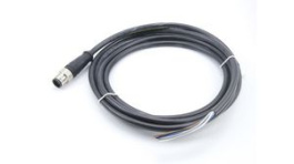 1200061345, Micro-Change (M12) Single-Ended Cordset 5 Poles Male (Straight) to Pigtail 0.34mm² Black PVC Cable 5.0m (16.40') Length, Molex