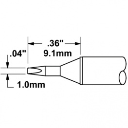 STTC-125, Soldering Tip Chisel / cone 30° 1.0 mm 390 °C, Metcal