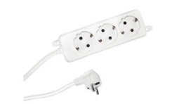 387.275S, Outlet Strip SELLY 3x DE Type F (CEE 7/3) Socket - DE/FR Type F/E (CEE 7/7) Plug White 3m, Bachmann