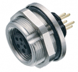 09 0416 90 05, Panel-mount socket, 5-pole Poles 5 3 A 125 VAC/VDC, Binder