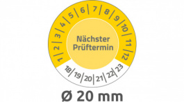 6931, Inspection Plate, 8 sheets/120 labels diam. 20 mm, Yellow, Zweckform