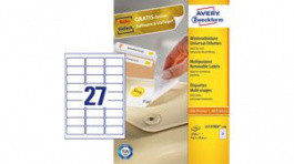 L4737REV-100, Avery Zweckform L4737REV-100 Multipurpose General-Use Labels, 63.5 x 29.6 mm, Wh, Zweckform