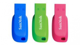 SDCZ50C-032G-B46T, USB Stick, Pack of 3, Cruzer Blade, 32GB, USB 2.0, Black, Sandisk