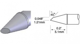 UFC-7HF5112S, Soldering Tip Hoof, Micro 1.21mm, Metcal