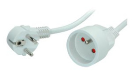 19991173, Extension Cable PVC DE/FR Type F/E (CEE 7/7) Plug - FR Type E (CEE 7/5) Socket 3m White, Value