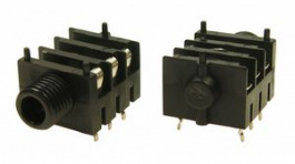 FCR1215, Phone Audio Connector Jack, Straight, 6.35 mm, 3 Poles, Cliff