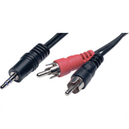 AC27-5M/BK-R, Audio cable stereo jack - cinch 5 m Black, ELFA производитель